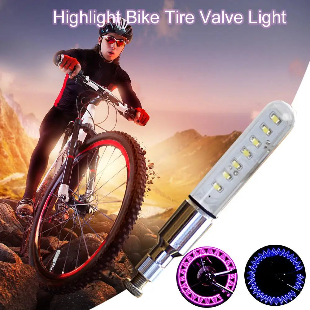 Highlight Bike Tire Valve Light 15 patterns mountain road bike bicycle lights LEDS Tyre Tire Valve Caps Wheel spokes LED Light