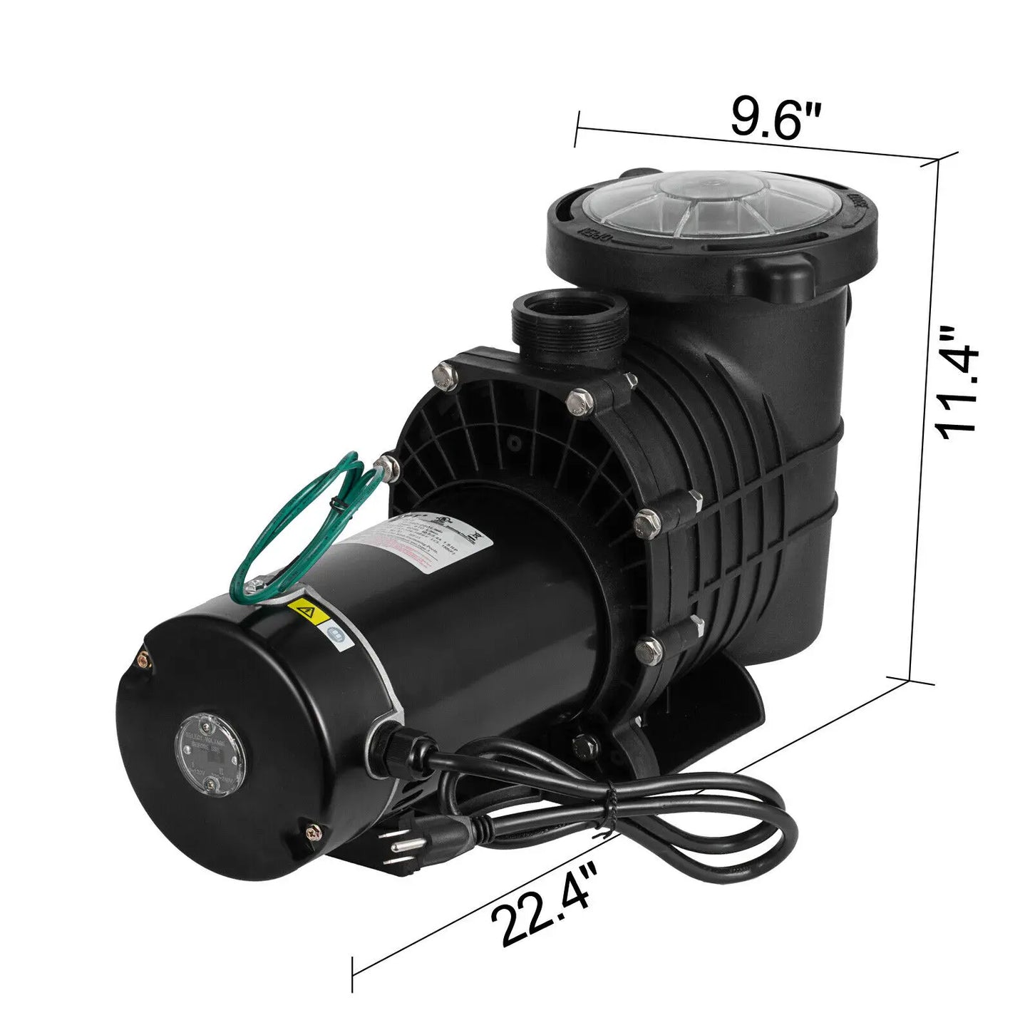 2HP Swimming Pool Pump Motor w Strainer Hi-Flo Aquarium Water Pumps For Ground Pool Purifier Water Circulation Pool Pump