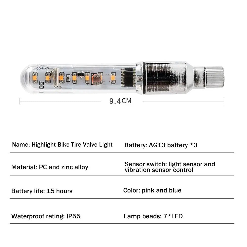 Highlight Bike Tire Valve Light 15 patterns mountain road bike bicycle lights LEDS Tyre Tire Valve Caps Wheel spokes LED Light