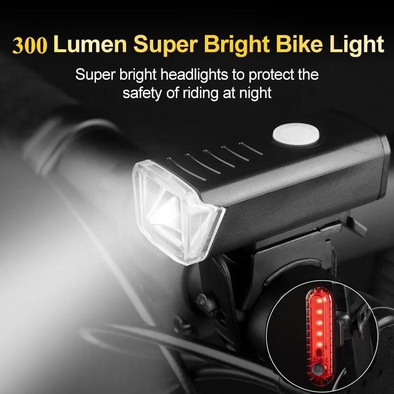 ZK50 Bike Front Headlight Bicycle Lights Rechargeable Back Rear Taillight Road MTB Mountain For Night Riding Bike Accessories