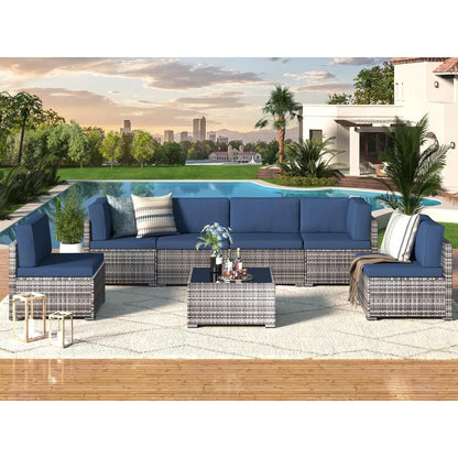 7 Piece Outdoor Patio Furniture Set