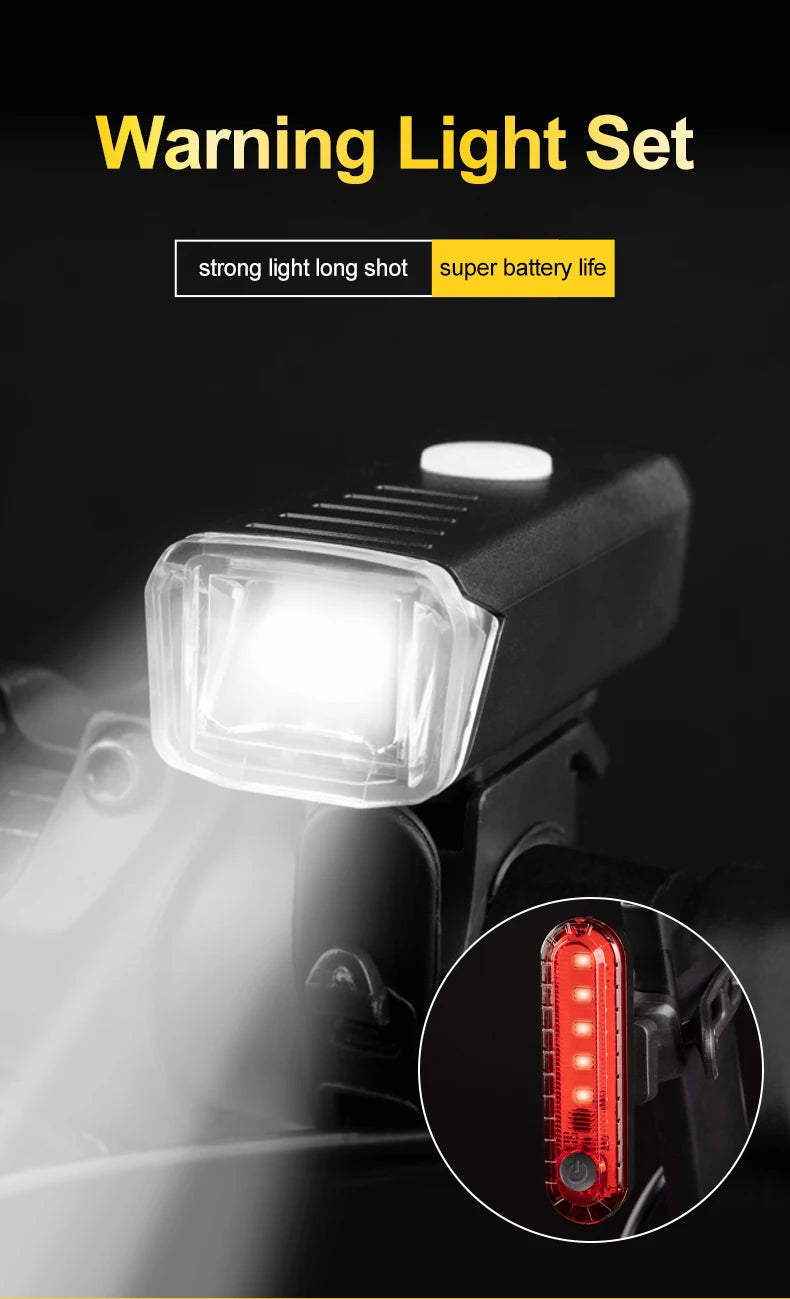 ZK50 Bike Front Headlight Bicycle Lights Rechargeable Back Rear Taillight Road MTB Mountain For Night Riding Bike Accessories