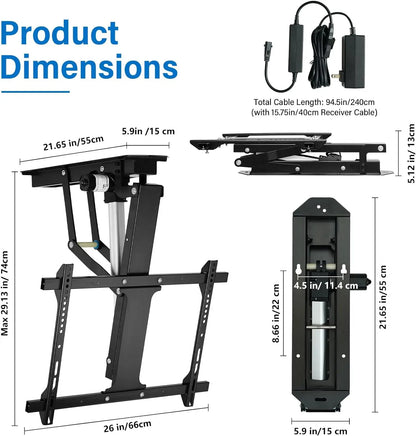 TOPSKY Electric Adjustable Ceiling TV Mount