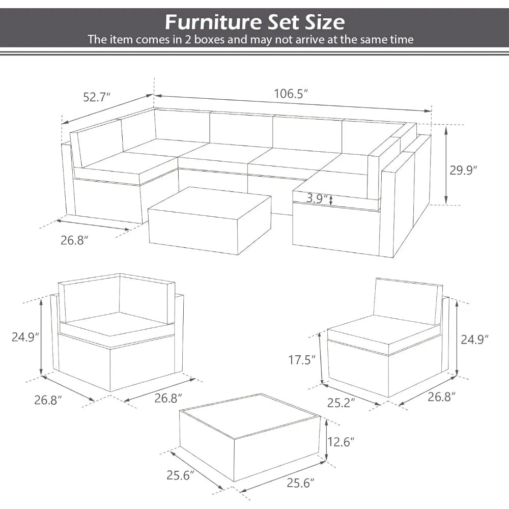 7 Piece Outdoor Patio Furniture Set