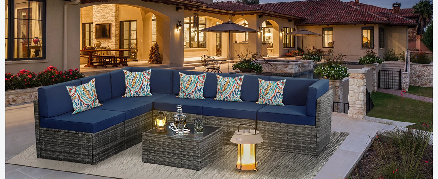 7 Piece Outdoor Patio Furniture Set