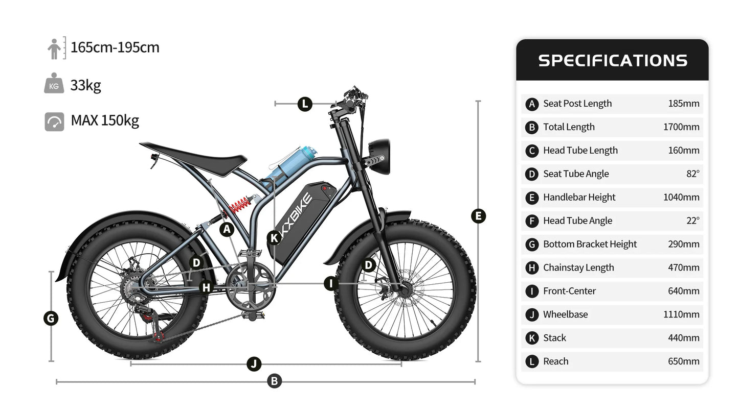 EKX T1 Electric Bike 20‘’*4.0 Fat Tires