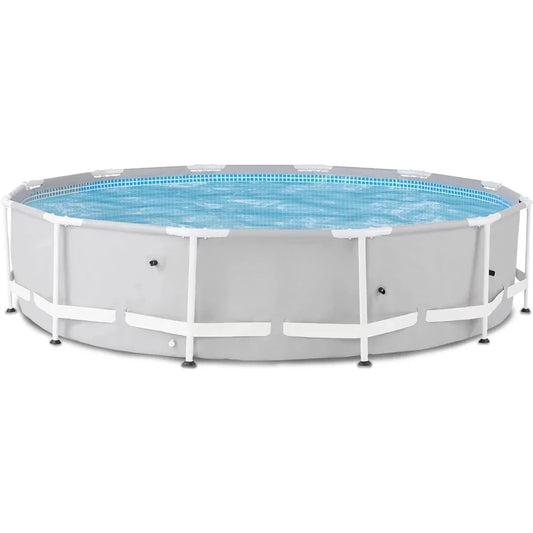 12 Foot X 30 Inch Prism Frame 6 Person Outdoor Round Above Ground Swimming Pool with Easy Set-Up, (Filter Pump Not Included)