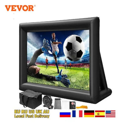 VEVOR 16FT 20FT Inflatable Movie Projector Screen With 350W Washable Air Blower 16:9 Home Cinema for Camping Wedding Outdoor Use