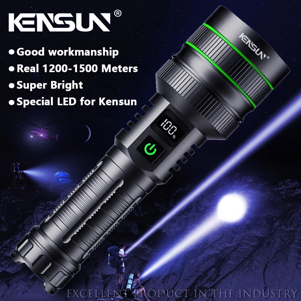 Super Long Range Tactical Torch High Power LED Flashlight USB Rechargeable Strong Light Lamp Outdoor Portable Lantern Waterproof